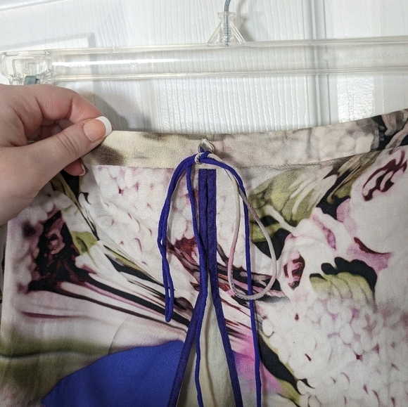 Vera Wang Rare 2012 Runway Silk Psychedelic Watercolor High-Low Skirt‎ Size 4 - Picture 6 of 11